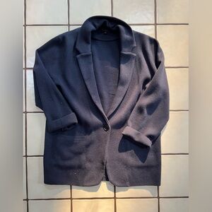 J Crew Knit oversized blazer in navy